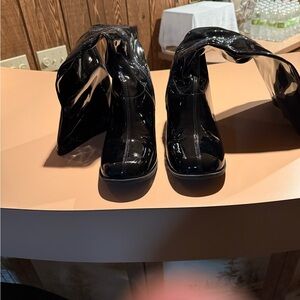 Patent Black High-Heeled Women’s Boots